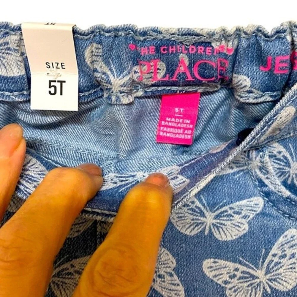 The Children’s Place Toddler Girls Butterfly Denim Pull On Jeggings